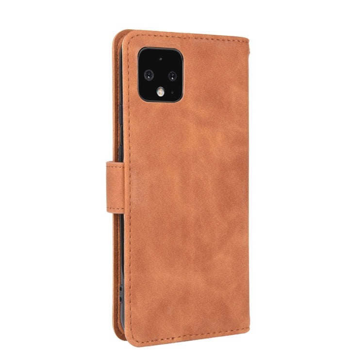 For Google Pixel 4 Solid Color Skin Feel Magnetic Buckle Horizontal Flip Calf Texture PU Leather Case with Holder & Card Slots & Wallet