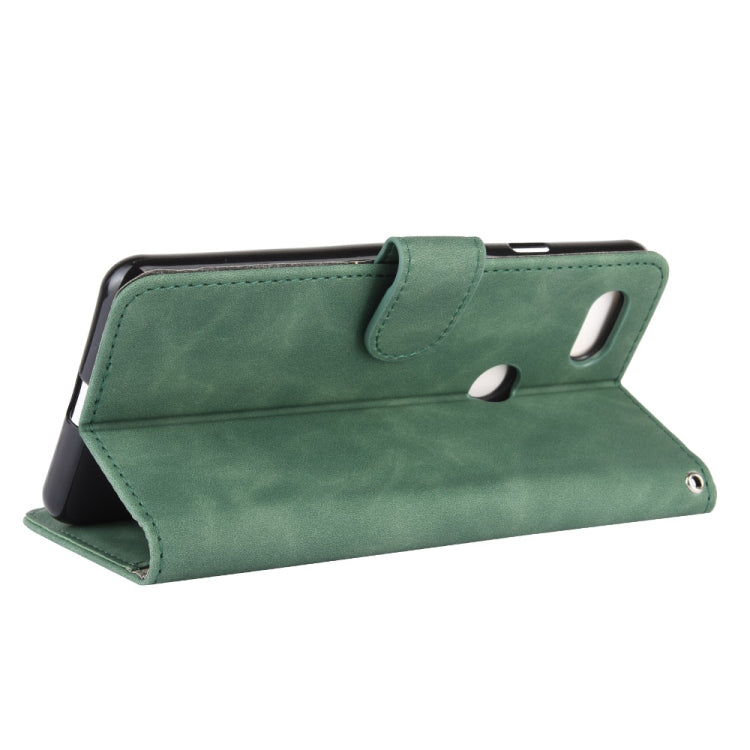 For Google Pixel 3a XL Solid Color Skin Feel Magnetic Buckle Horizontal Flip Calf Texture PU Leather Case with Holder & Card Slots & Wallet