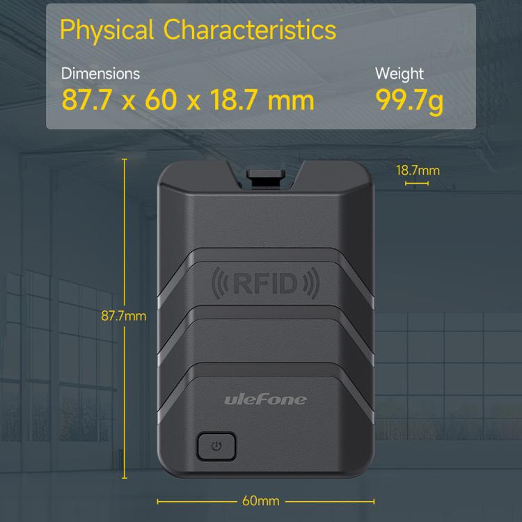 Ulefone Bluetooth 5.2 Portable UHF RFID Tag Reader - Black