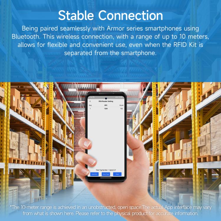 Ulefone Bluetooth 5.2 Portable UHF RFID Tag Reader - Black