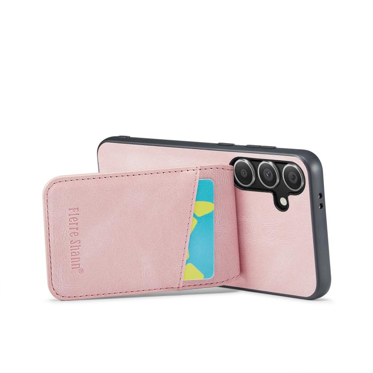 For Samsung Galaxy S25+ 5G Fierre Shann FS-023 Crazy Horse Card Holder Back Cover PU Phone Case