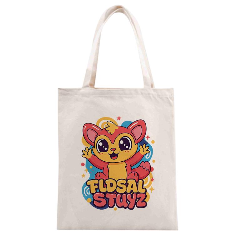 Red Elf Printed Canvas Handbag Digital Print On Your Demand, Size:35x30cm