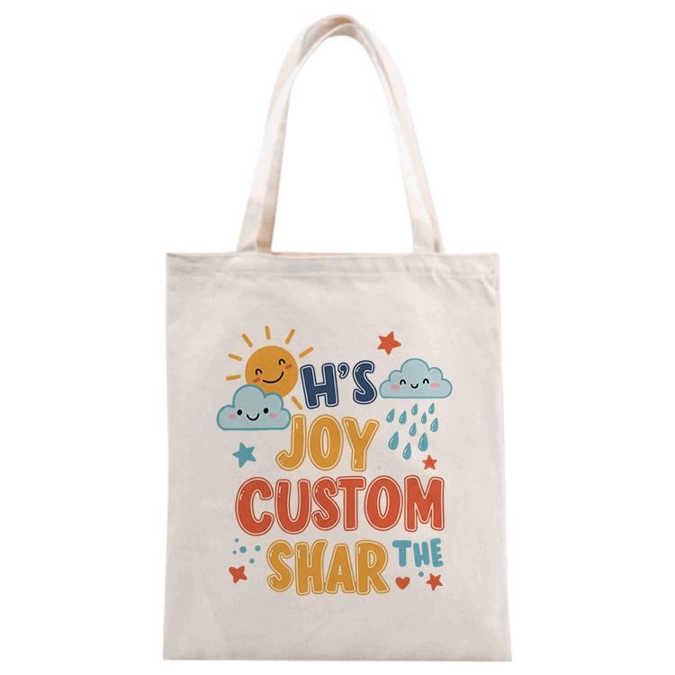 JOY CUSTOM Printed Canvas Handbag Digital Print On Your Demand, Size:30x25cm