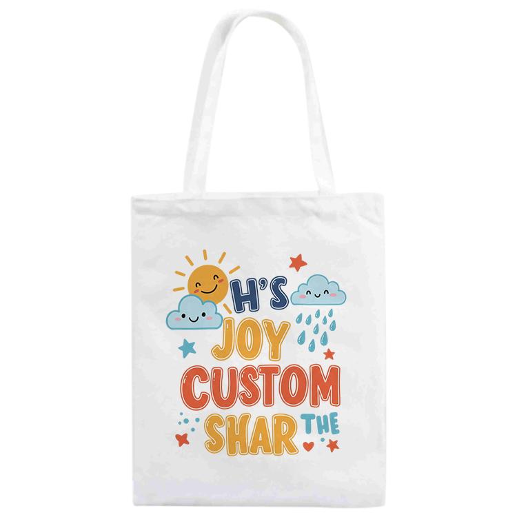 JOY CUSTOM Printed Canvas Handbag Digital Print On Your Demand, Size:35x30cm