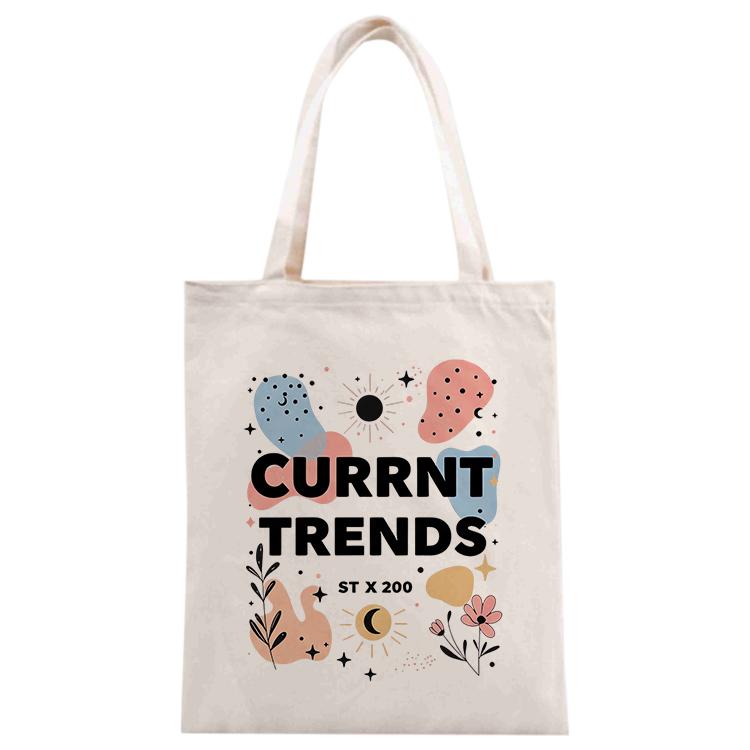 Current Trends Printed Canvas Handbag Digital Print On Your Demand, Size:35x30cm