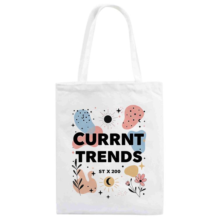 Current Trends Printed Canvas Handbag Digital Print On Your Demand, Size:40x35cm