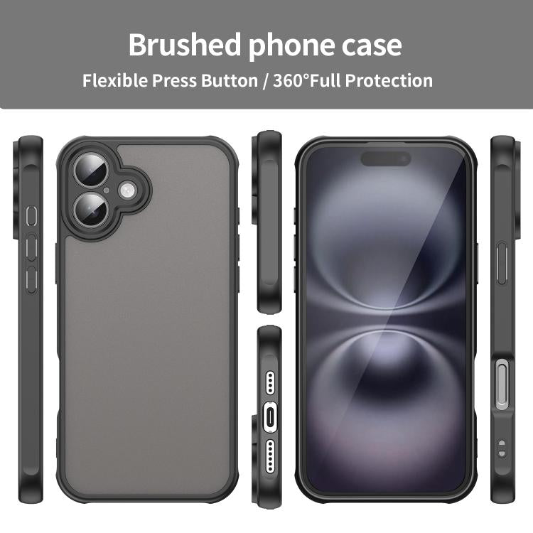For iPhone 16 Plus Fan Dun Series TPU Hybrid PC Frosted Phone Case