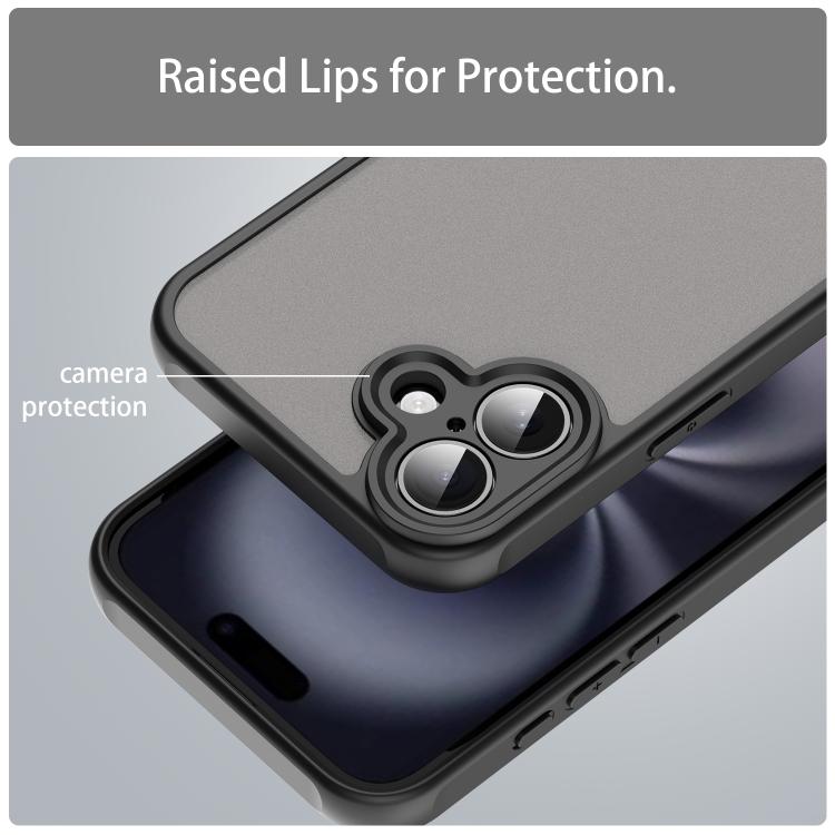 For iPhone 16 Plus Fan Dun Series TPU Hybrid PC Frosted Phone Case