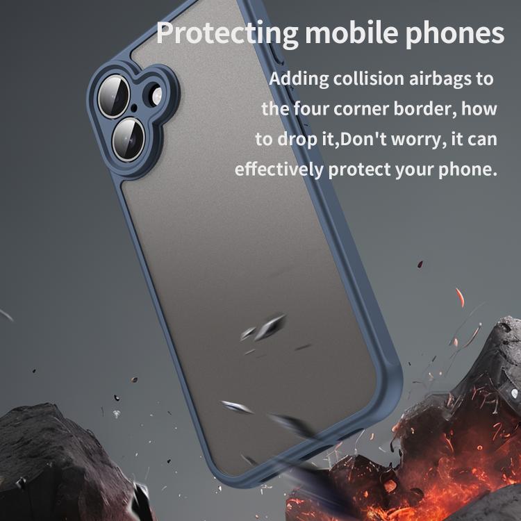 For iPhone 16 Plus Fan Dun Series TPU Hybrid PC Frosted Phone Case