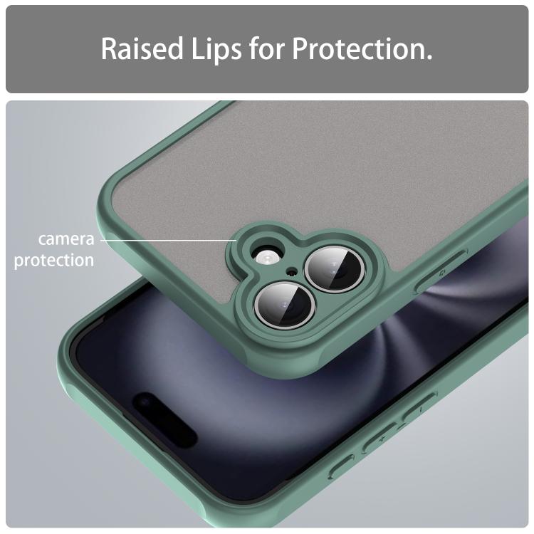 For iPhone 16 Plus Fan Dun Series TPU Hybrid PC Frosted Phone Case