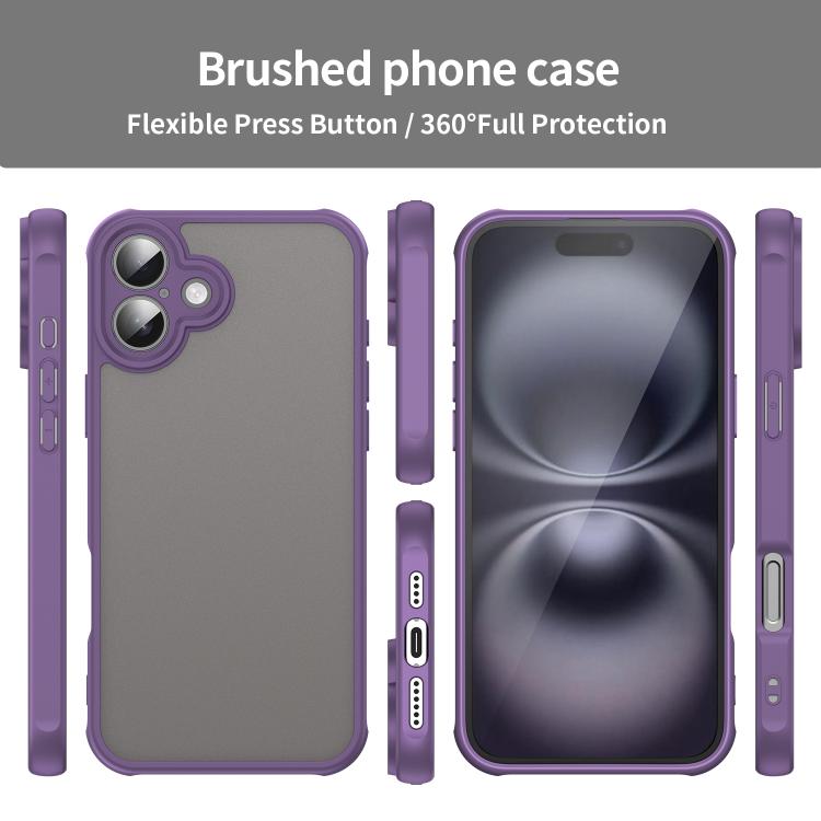For iPhone 16 Plus Fan Dun Series TPU Hybrid PC Frosted Phone Case