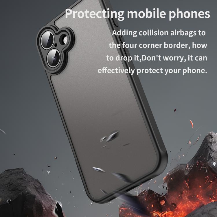 For iPhone 16 Fan Dun Series TPU Hybrid PC Frosted Phone Case