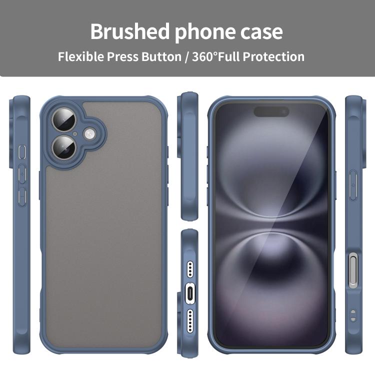 For iPhone 16 Fan Dun Series TPU Hybrid PC Frosted Phone Case