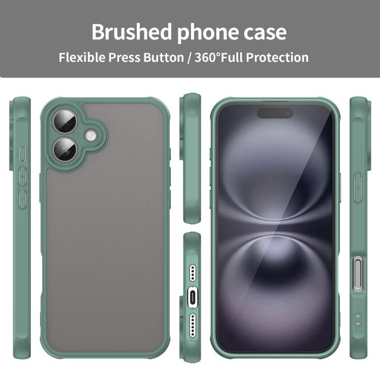 For iPhone 16 Fan Dun Series TPU Hybrid PC Frosted Phone Case