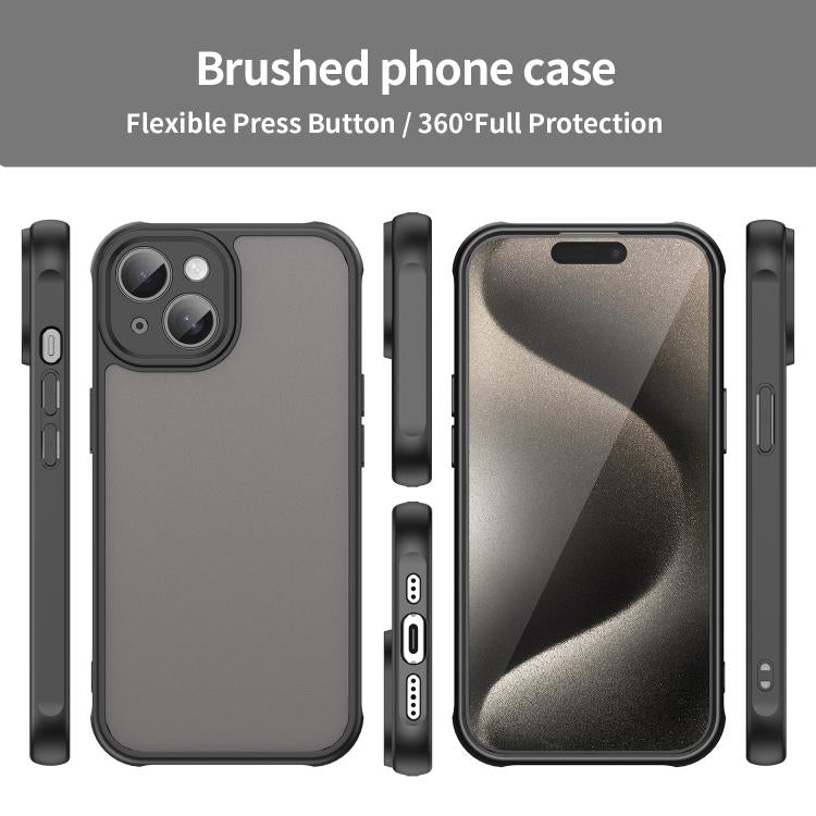 For iPhone 15 Fan Dun Series TPU Hybrid PC Frosted Phone Case