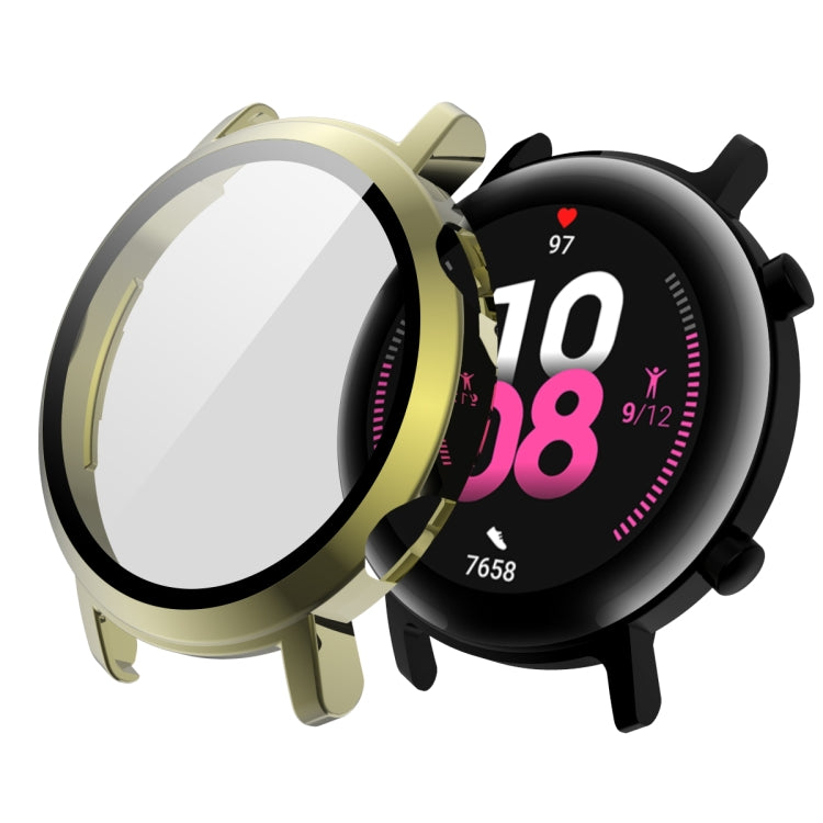 For Huawei Watch GT2 42mm 2 in 1  Tempered Glass Screen Protector + Fully Plating PC Case