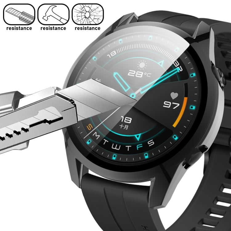 For Huawei Watch GT2 46mm 2 in 1  Tempered Glass Screen Protector + Fully Plating PC Case