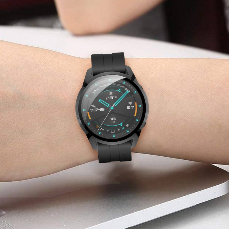 For Huawei Watch GT2 46mm 2 in 1  Tempered Glass Screen Protector + Fully Plating PC Case