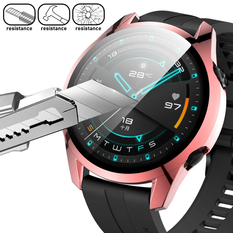 For Huawei Watch GT2 46mm 2 in 1  Tempered Glass Screen Protector + Fully Plating PC Case