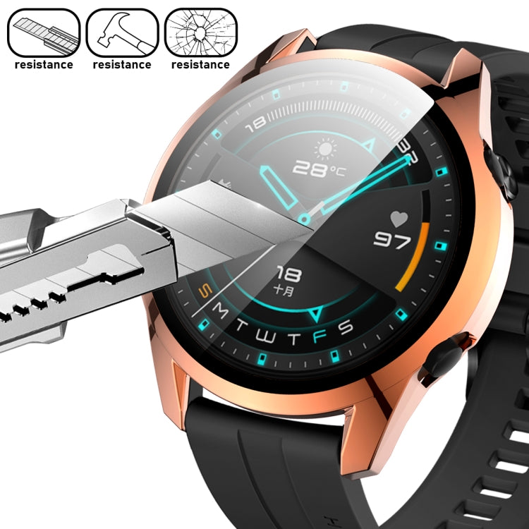 For Huawei Watch GT2 46mm 2 in 1  Tempered Glass Screen Protector + Fully Plating PC Case