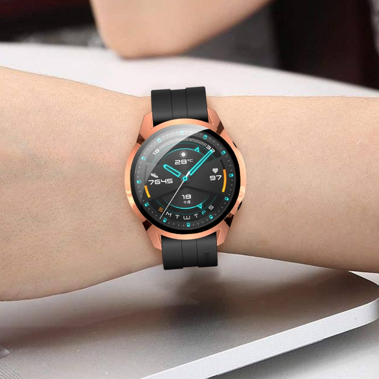 For Huawei Watch GT2 46mm 2 in 1  Tempered Glass Screen Protector + Fully Plating PC Case