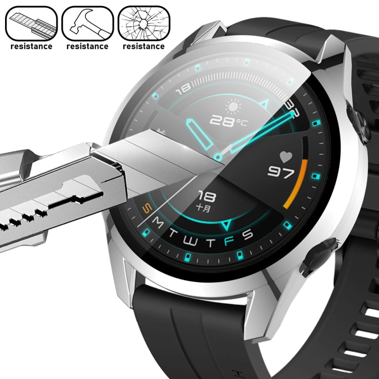 For Huawei Watch GT2 46mm 2 in 1  Tempered Glass Screen Protector + Fully Plating PC Case