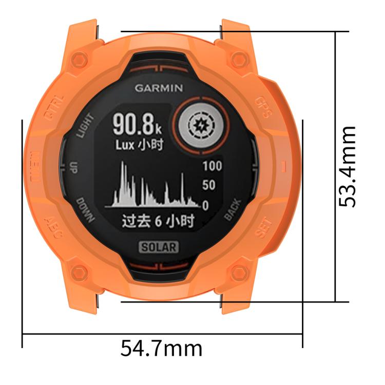 For Garmin Instinct 3 Solar 50mm Half Coverage Hollow TPU Armor Watch Protective Case