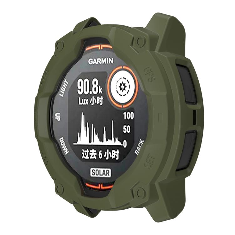 For Garmin Instinct 3 Solar 50mm Half Coverage Hollow TPU Armor Watch Protective Case