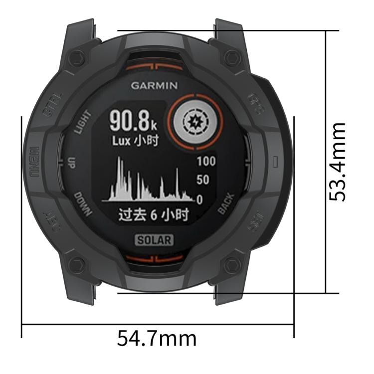 For Garmin Instinct 3 Solar 50mm Half Coverage Hollow TPU Armor Watch Protective Case