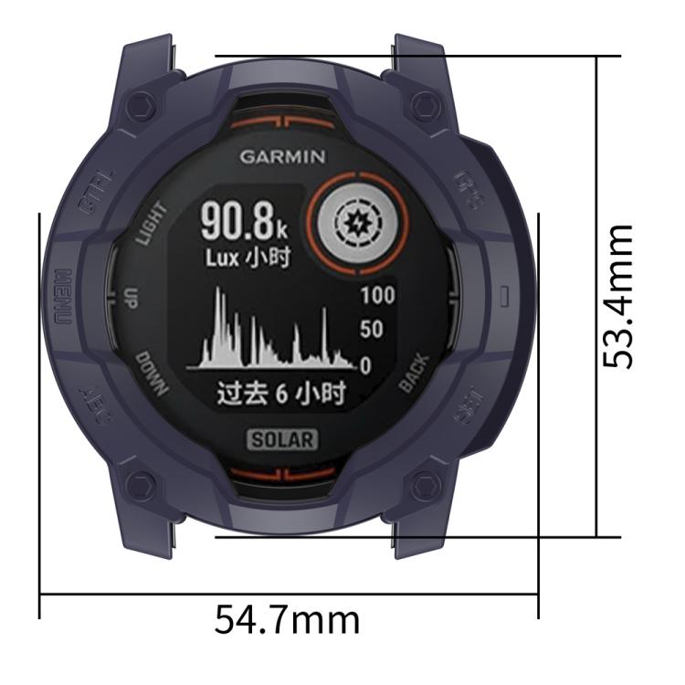 For Garmin Instinct 3 Solar 50mm Half Coverage Hollow TPU Armor Watch Protective Case