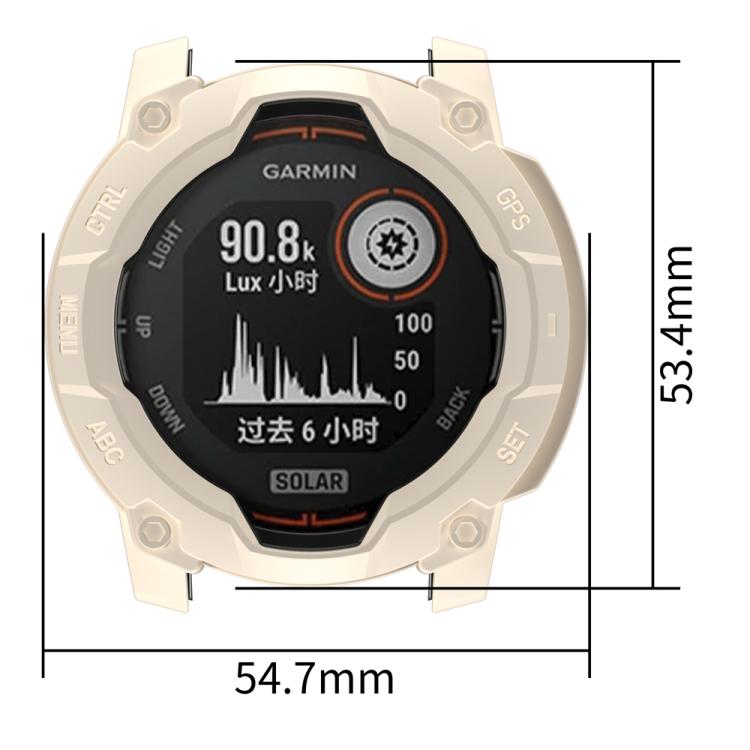 For Garmin Instinct 3 Solar 50mm Half Coverage Hollow TPU Armor Watch Protective Case