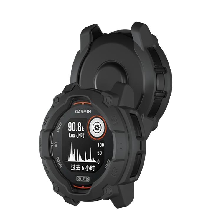 For Garmin Instinct 3 Solar 45mm Half Coverage Hollow TPU Armor Watch Protective Case