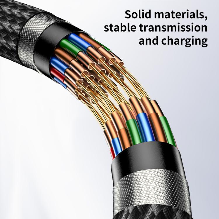 Yesido CA193 27W Type-C to 8 Pin Aluminum Alloy Data Cable, Length: 3m - Black
