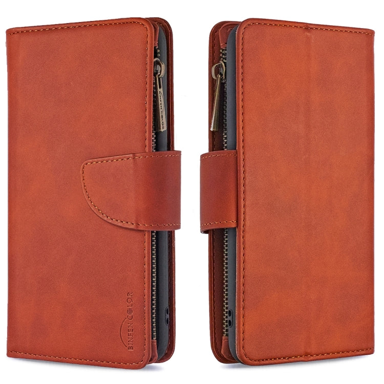 For Xiaomi Redmi 9 Skin Feel Detachable Magnetic Zipper Horizontal Flip PU Leather Case with Multi-Card Slots & Holder & Wallet & Photo Frame & Lanyard