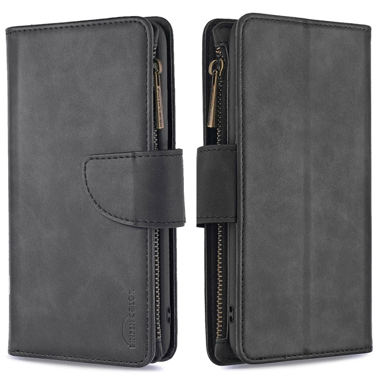 For Xiaomi Redmi 9 Skin Feel Detachable Magnetic Zipper Horizontal Flip PU Leather Case with Multi-Card Slots & Holder & Wallet & Photo Frame & Lanyard