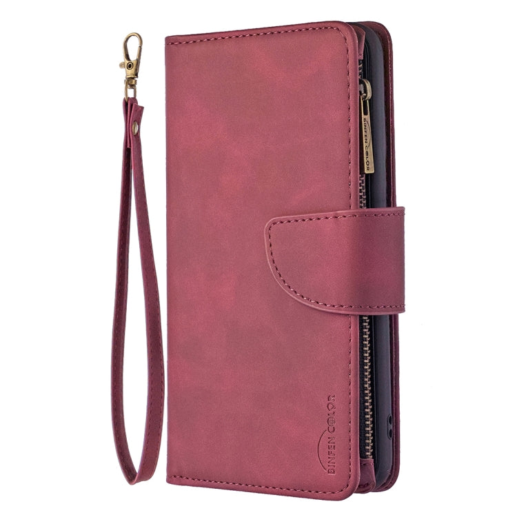 For Xiaomi Redmi 9 Skin Feel Detachable Magnetic Zipper Horizontal Flip PU Leather Case with Multi-Card Slots & Holder & Wallet & Photo Frame & Lanyard