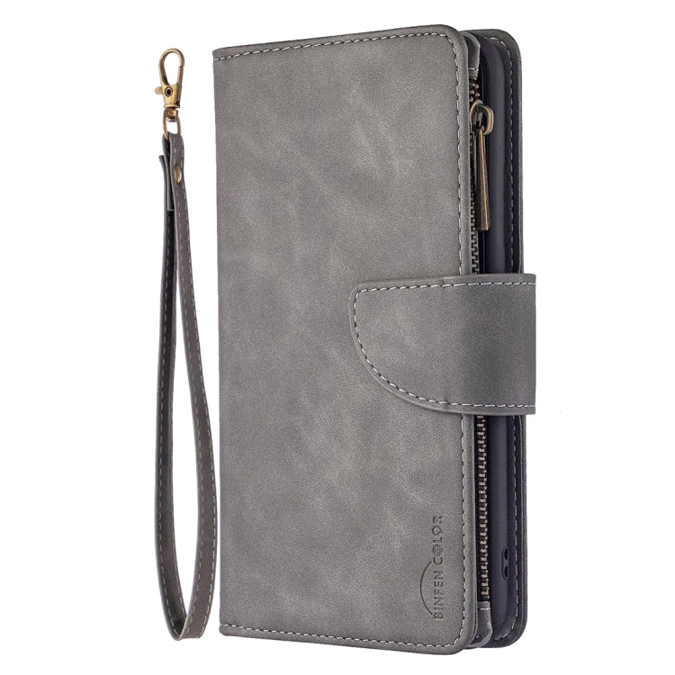 For Xiaomi Redmi 9 Skin Feel Detachable Magnetic Zipper Horizontal Flip PU Leather Case with Multi-Card Slots & Holder & Wallet & Photo Frame & Lanyard