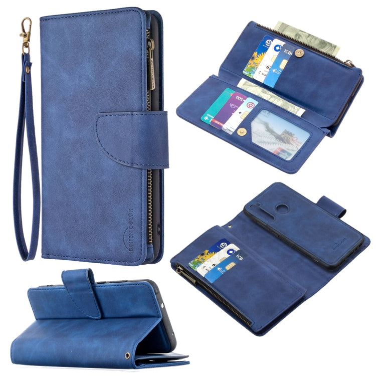 For Xiaomi Redmi Note 8T Skin Feel Detachable Magnetic Zipper Horizontal Flip PU Leather Case with Multi-Card Slots & Holder & Wallet & Photo Frame & Lanyard
