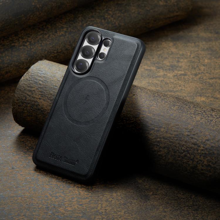 For Samsung Galaxy S26 Ultra 5G Fierre Shann FS-027 Cowhide Texture MagSafe Magnetic Phone Case