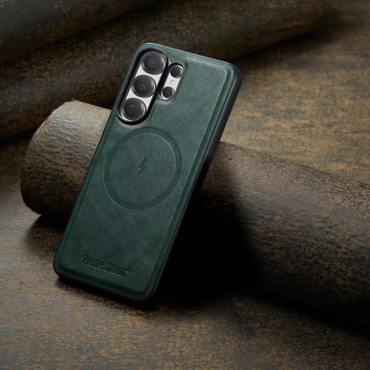 For Samsung Galaxy S26 Ultra 5G Fierre Shann FS-027 Cowhide Texture MagSafe Magnetic Phone Case