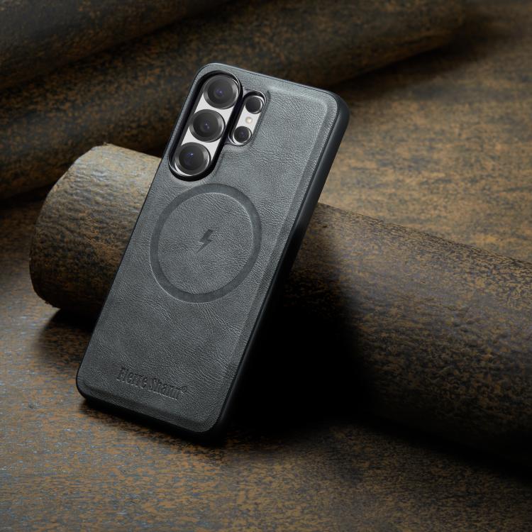 For Samsung Galaxy S26 Ultra 5G Fierre Shann FS-027 Cowhide Texture MagSafe Magnetic Phone Case