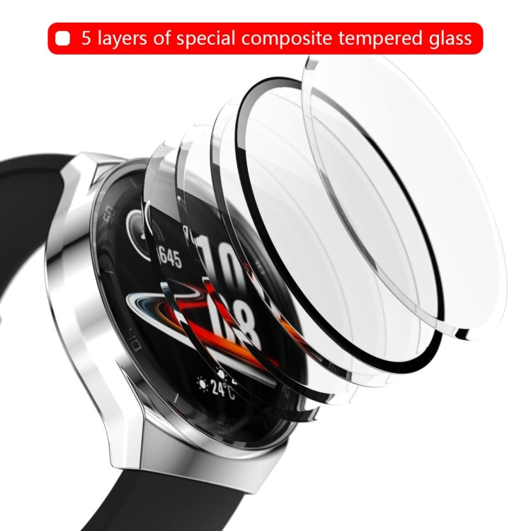 For Huawei Watch GT2e 2 in 1  Tempered Glass Screen Protector + Fully Plating PC Case