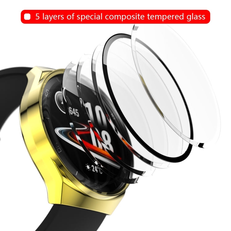 For Huawei Watch GT2e 2 in 1  Tempered Glass Screen Protector + Fully Plating PC Case