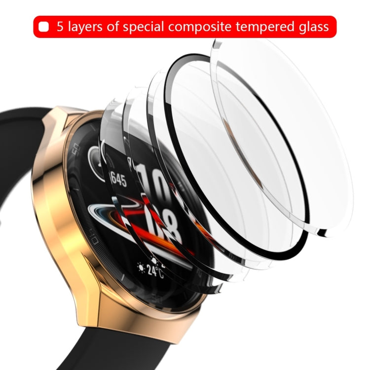 For Huawei Watch GT2e 2 in 1  Tempered Glass Screen Protector + Fully Plating PC Case