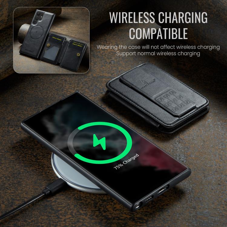 For Samsung Galaxy S25 Ultra 5G Fierre Shann FS028 MagSafe RFID Card Holder Back Phone Case