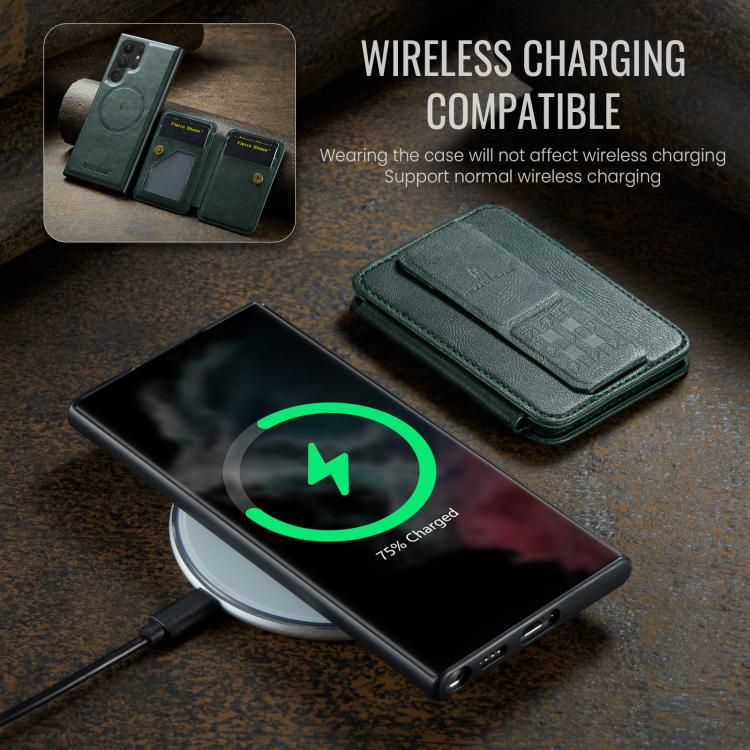 For Samsung Galaxy S25 Ultra 5G Fierre Shann FS028 MagSafe RFID Card Holder Back Phone Case