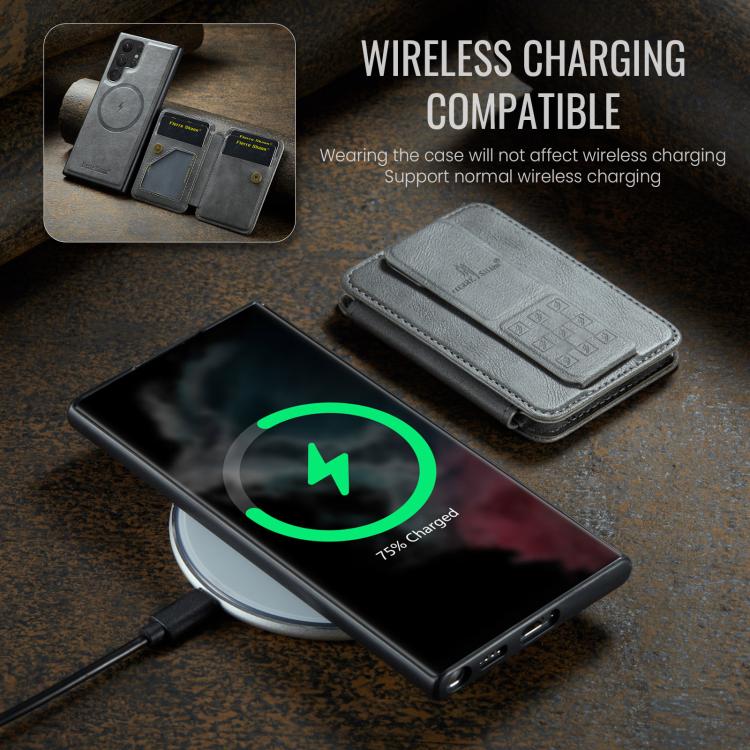 For Samsung Galaxy S25 Ultra 5G Fierre Shann FS028 MagSafe RFID Card Holder Back Phone Case