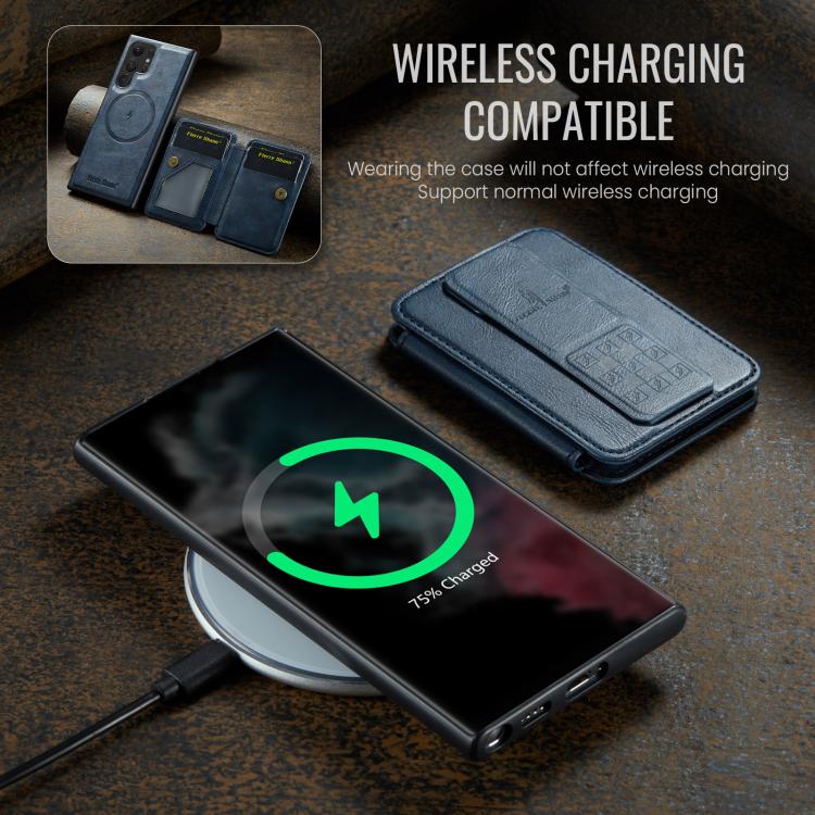 For Samsung Galaxy S25 Ultra 5G Fierre Shann FS028 MagSafe RFID Card Holder Back Phone Case