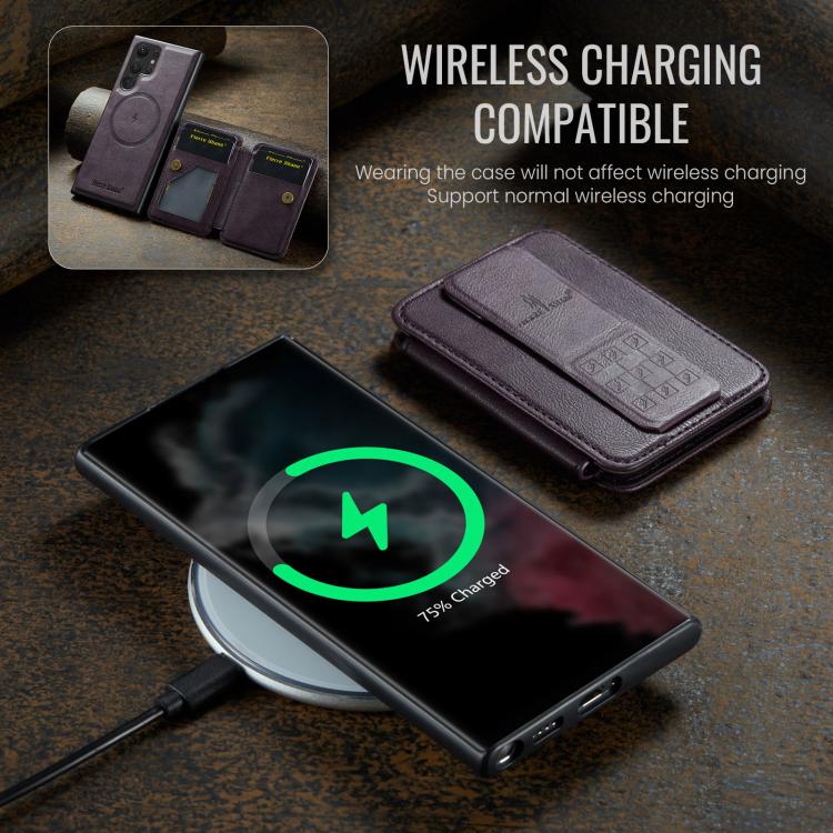 For Samsung Galaxy S25 Ultra 5G Fierre Shann FS028 MagSafe RFID Card Holder Back Phone Case