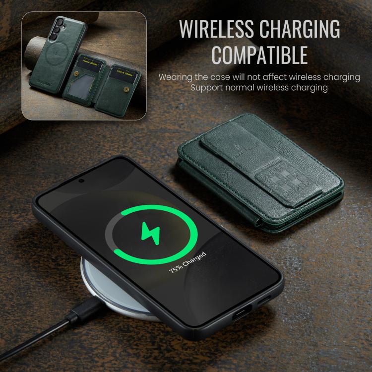 For Samsung Galaxy S25 5G Fierre Shann FS028 MagSafe RFID Card Holder Back Phone Case